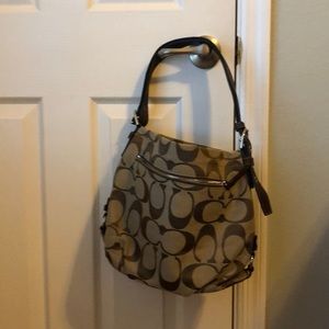 Brown Signature C Printed Coach Large Crossbody